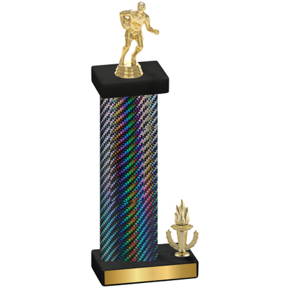 Accented Single Black Carbon Fiber Victory Rugby Trophy