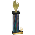 Accented Single Black Carbon Fiber Second Place Rugby Trophy
