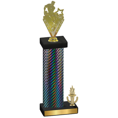 Accented Single Black Carbon Fiber Victory Rugby Trophy