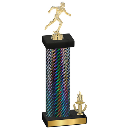 Accented Single Black Carbon Fiber Victory Running Trophy