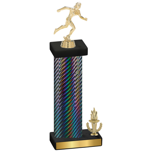 Accented Single Black Carbon Fiber Victory Running Trophy