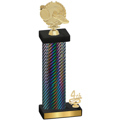 Accented Single Black Carbon Fiber Fourth Place Running Trophy