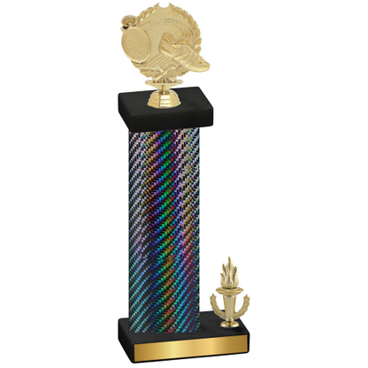 Accented Single Black Carbon Fiber Victory Running Trophy