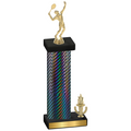 Accented Single Black Carbon Fiber Victory Tennis Trophy