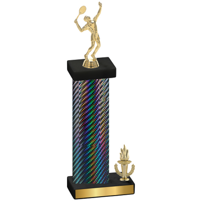 Accented Single Black Carbon Fiber Victory Tennis Trophy