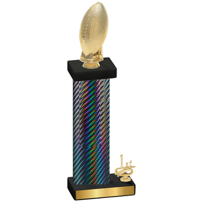 Accented Single Black Carbon Fiber First Place Football Trophy