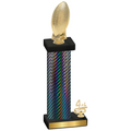 Accented Single Black Carbon Fiber Fourth Place Football Trophy