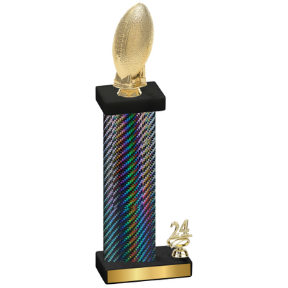 Accented Single Black Carbon Fiber Year Football Trophy