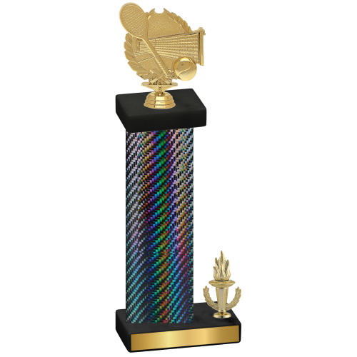 Accented Single Black Carbon Fiber Victory Tennis Trophy