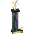 Accented Single Black Carbon Fiber Fourth Place Bowling Trophy