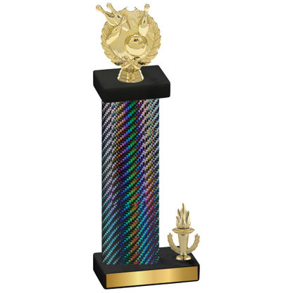 Accented Single Black Carbon Fiber Victory Bowling Trophy