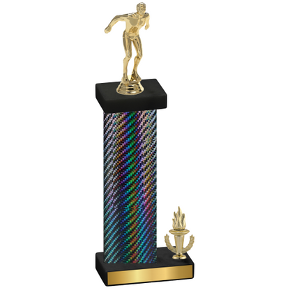 Accented Single Black Carbon Fiber Victory Swimming Trophy