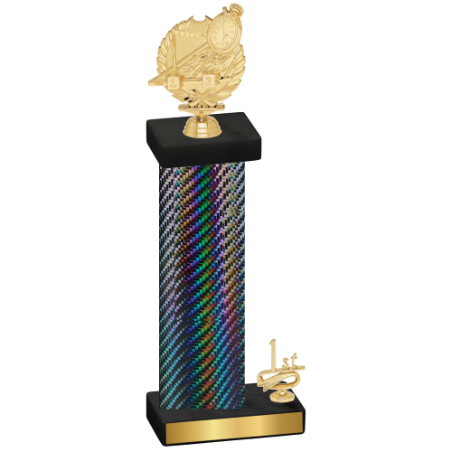 Accented Single Black Carbon Fiber First Place Swimming Trophy