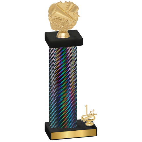 Accented Single Black Carbon Fiber First Place Cheerleading Trophy