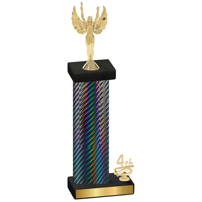 Accented Single Black Carbon Fiber Fourth Place Victory Trophy