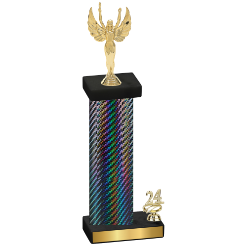 Accented Single Black Carbon Fiber Year Victory Trophy