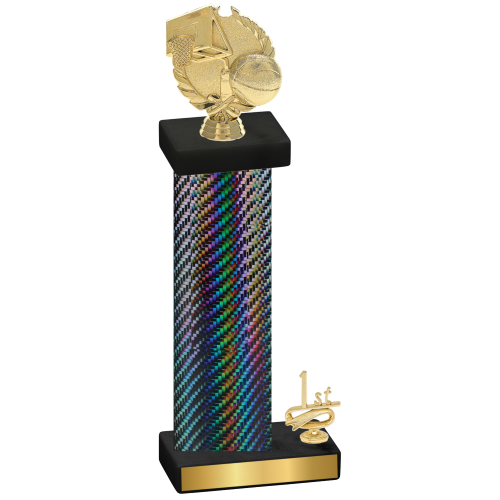 Accented Single Black Carbon Fiber First Place Basketball Trophy