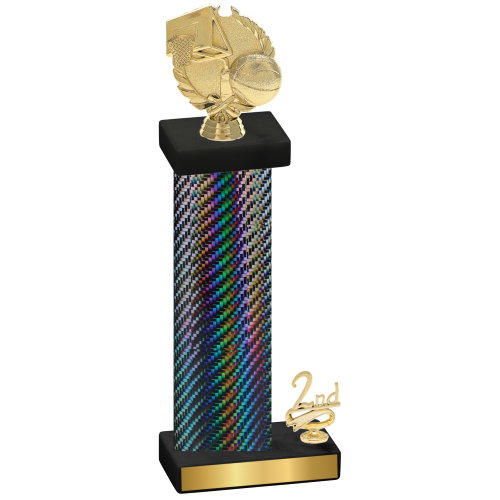 Accented Single Black Carbon Fiber Second Place Basketball Trophy