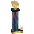 Accented Single Black Carbon Fiber Fourth Place Basketball Trophy