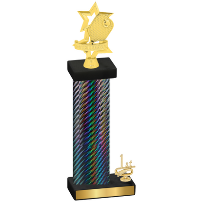 Accented Single Black Carbon Fiber First Place Pickleball Trophy