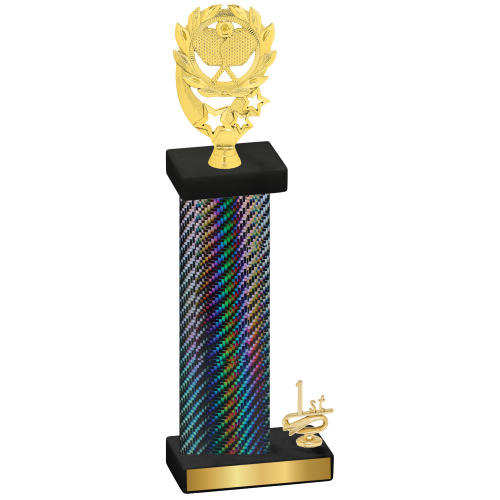 Accented Single Black Carbon Fiber First Place Pickleball Trophy