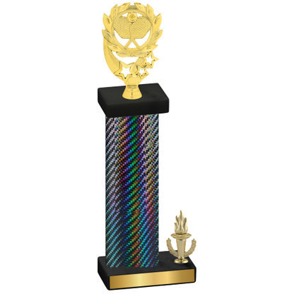 Accented Single Black Carbon Fiber Victory Pickleball Trophy