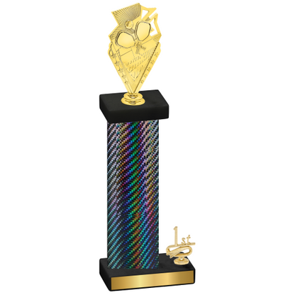 Accented Single Black Carbon Fiber First Place Pickleball Trophy