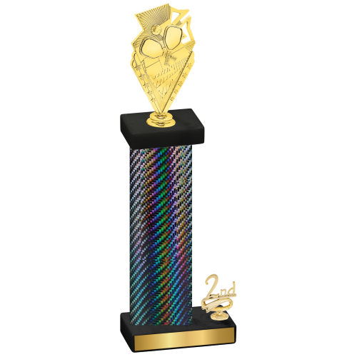 Accented Single Black Carbon Fiber Second Place Pickleball Trophy