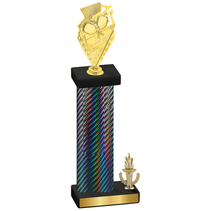 Accented Single Black Carbon Fiber Victory Pickleball Trophy