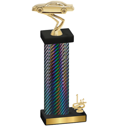 Accented Single Black Carbon Fiber First Place Cars Trophy