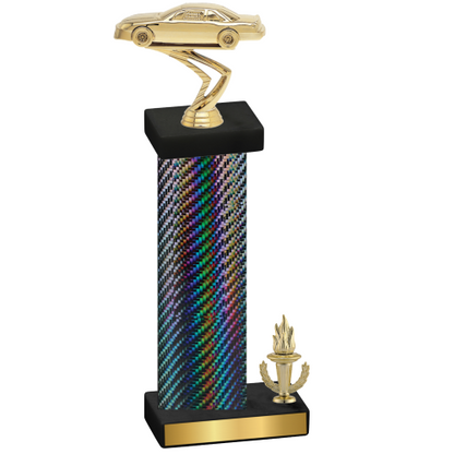 Accented Single Black Carbon Fiber Victory Cars Trophy