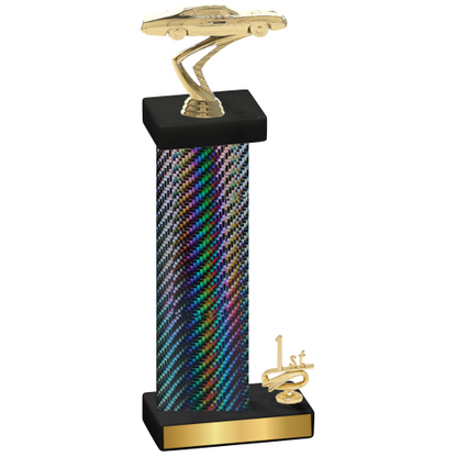 Accented Single Black Carbon Fiber First Place Cars Trophy