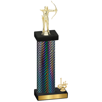 Accented Single Black Carbon Fiber First Place Archery Trophy