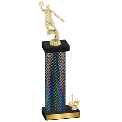 Accented Single Black Carbon Fiber First Place Basketball Trophy