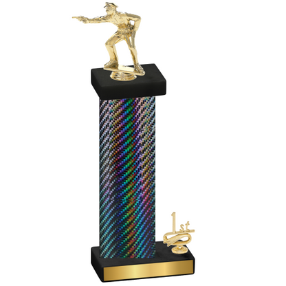 Accented Single Black Carbon Fiber First Place Shooter Trophy