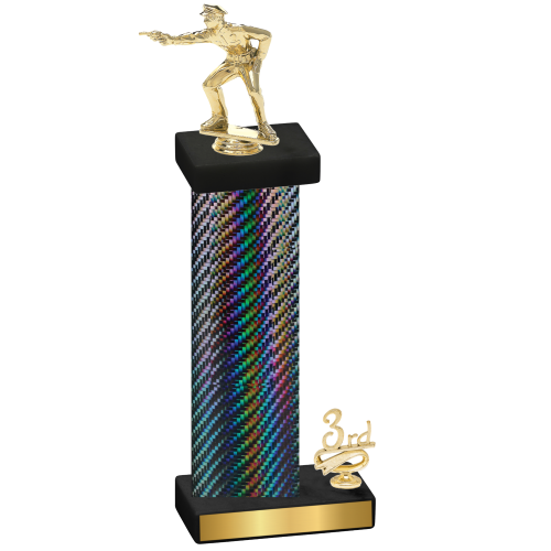 Accented Single Black Carbon Fiber Third Place Shooter Trophy