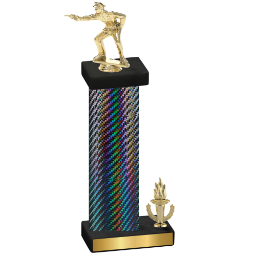 Accented Single Black Carbon Fiber Victory Shooter Trophy