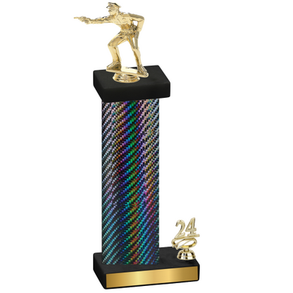 Accented Single Black Carbon Fiber Year Shooter Trophy