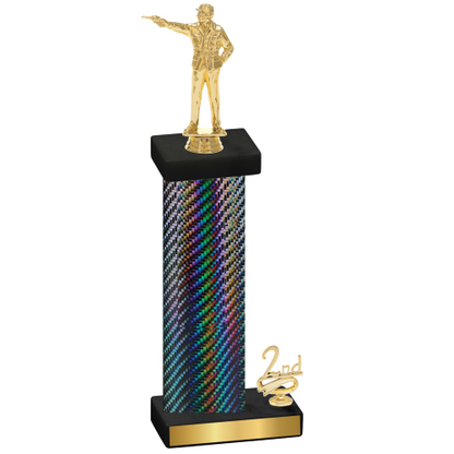 Accented Single Black Carbon Fiber Second Place Shooter Trophy