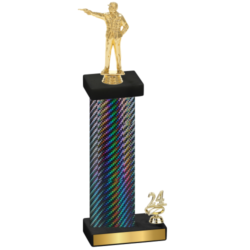 Accented Single Black Carbon Fiber Year Shooter Trophy