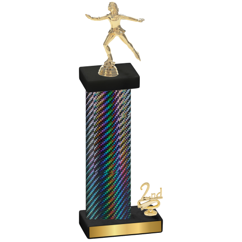 Accented Single Black Carbon Fiber Second Place Skater Trophy