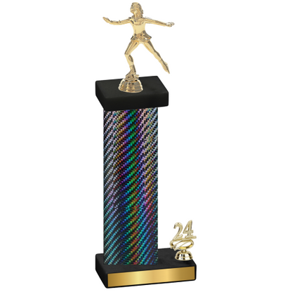 Accented Single Black Carbon Fiber Year Skater Trophy