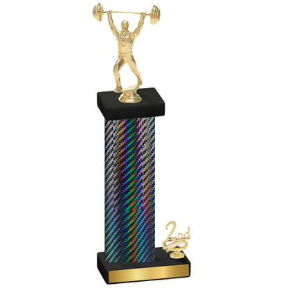 Accented Single Black Carbon Fiber Second Place Weights Trophy