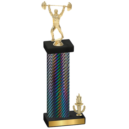 Accented Single Black Carbon Fiber Victory Weights Trophy