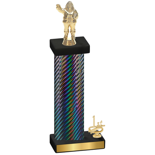 Accented Single Black Carbon Fiber First Place Holiday Trophy