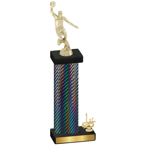 Accented Single Black Carbon Fiber First Place Basketball Trophy