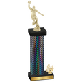 Accented Single Black Carbon Fiber Fourth Place Basketball Trophy