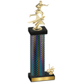 Accented Single Black Carbon Fiber First Place Flag Football Trophy