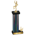 Accented Single Black Carbon Fiber Second Place Majorette Trophy