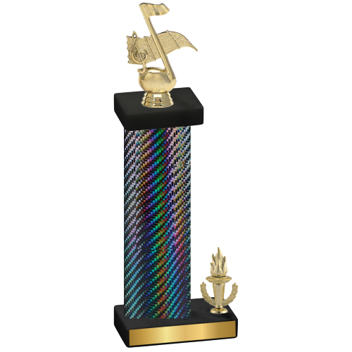 Accented Single Black Carbon Fiber Victory Music Trophy